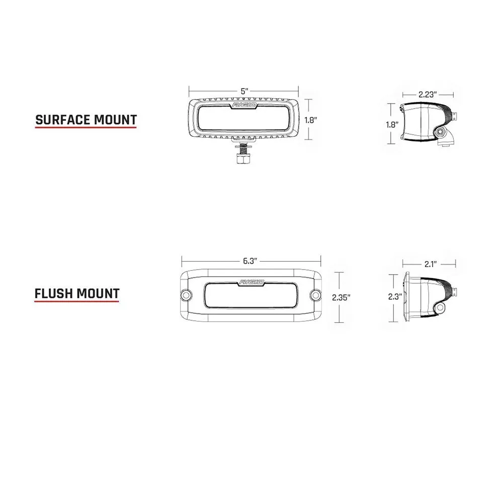 RIGID Industries 975513 SR-Q Series PRO Specter-Diffused LED Flush Mount (Pair) - White
