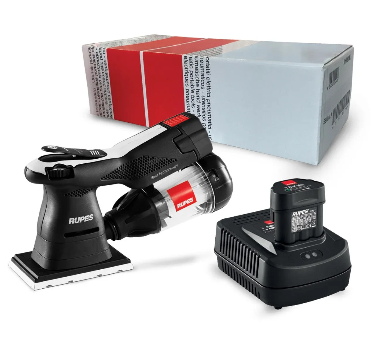 Rupes 18V Cordless Detail Orbital Sander - 80mm x 130mm -  Includes 100 Sanding Discs