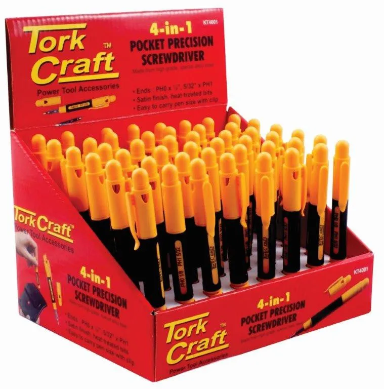SCREWDRIVER POCKET PRECISION 4-IN-1 SET X48 PER BOX