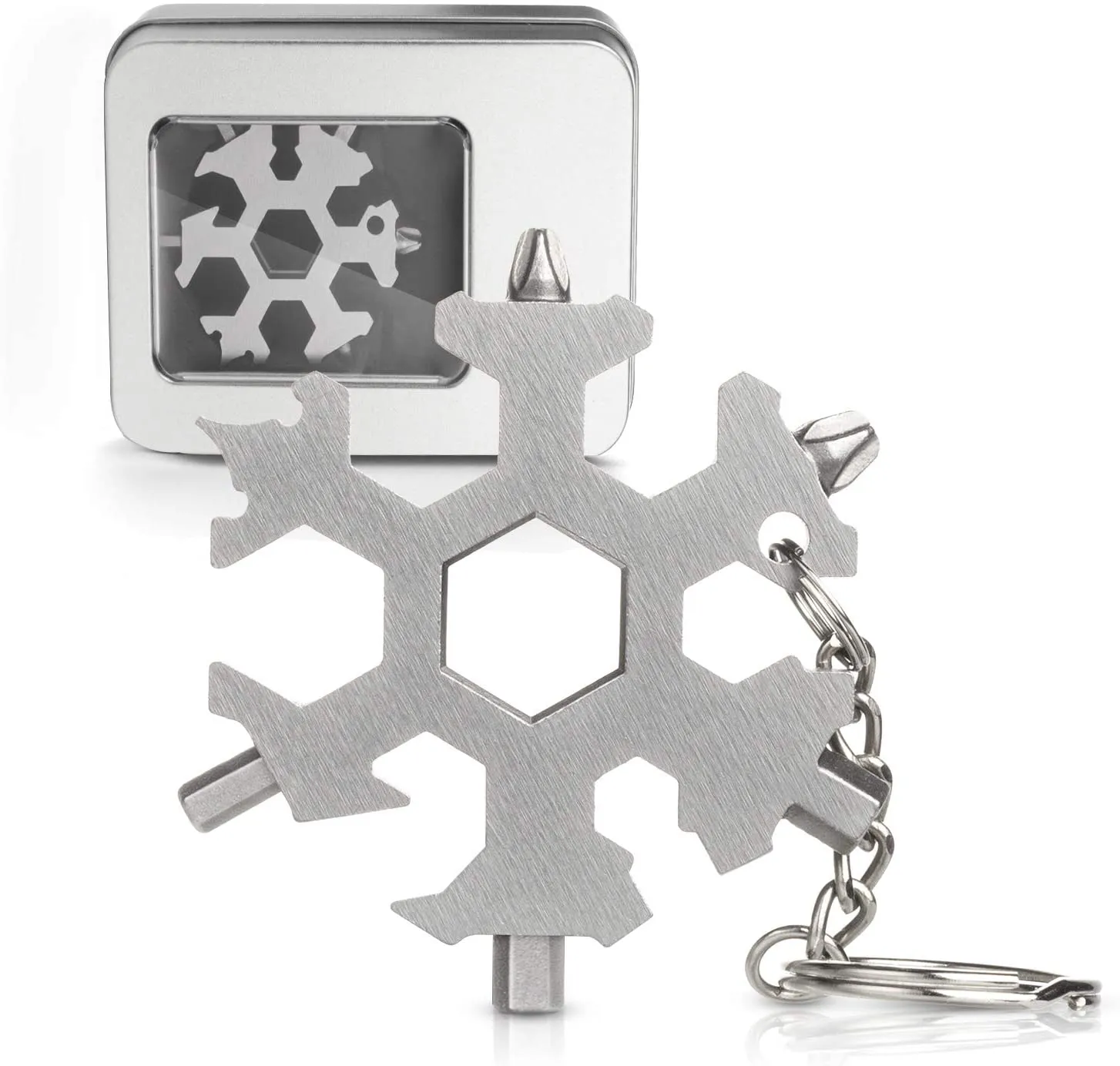 Snowflake Multi Tool 19-In-1 Stainless Steel Multitool Keychain Bottle Opener/Screwdriver/Portable Outdoor Travel Camping Multi Function Pocket Multitool Gadgets for Men