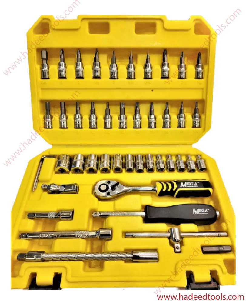Socket Set 46 Pcs Mega Brand Heavy duty CR-V Steel S2 Bits
