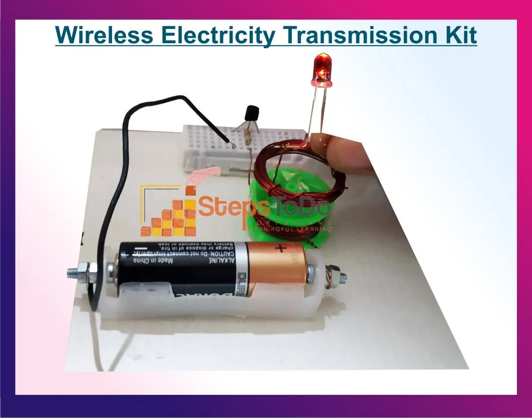 StepsToDo _ Wireless Electricity Transmission Circuit on Breadboard | DIY Science Project With Theory, Circuit and Usage Manual | DIY Science Activity Kit (T158)