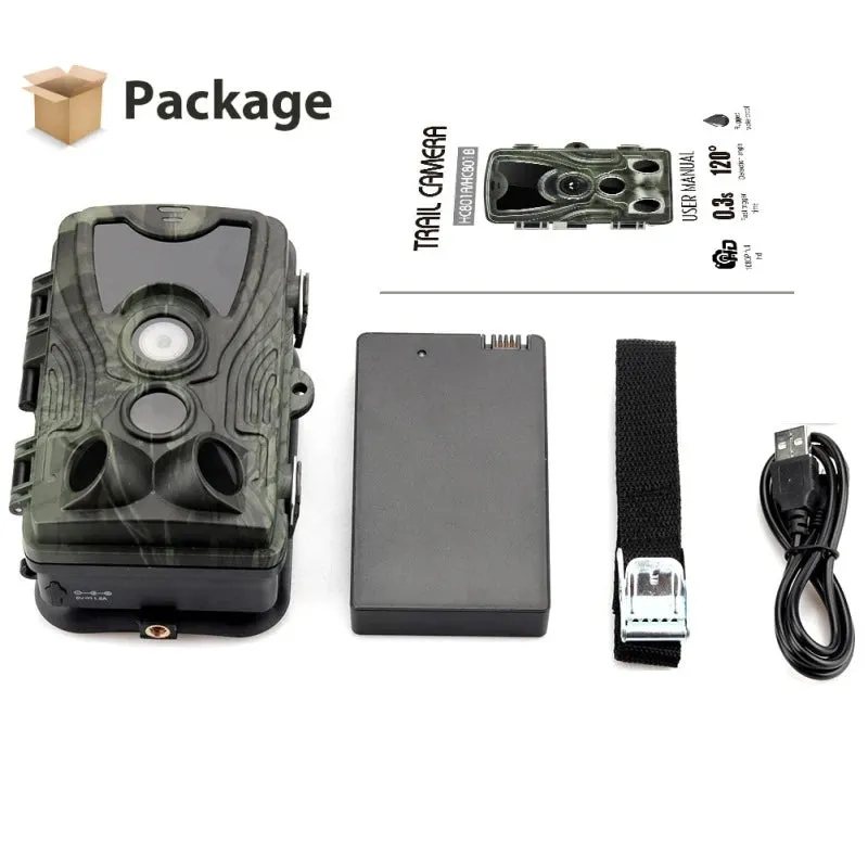 Suntekcam HC-801A-Li Hunting Camera With 5000Mah Lithium Battery 24MP Trail Camera IP65 Photo Traps 0.3s 940nm Wild Camera