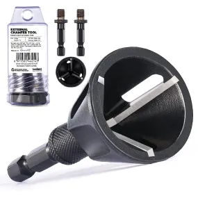 toolant Deburring External Chamfer Tool with Carbide Blades, Removing Burr Tools with Quick Release Shank