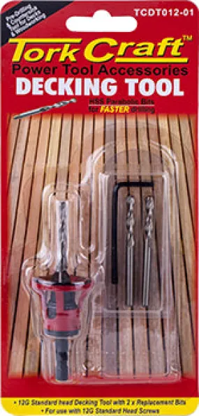 TORK CRAFT DECKING TOOL 12G STD HEAD PRE-DRILL & COUNTERSINK TCDT012-01