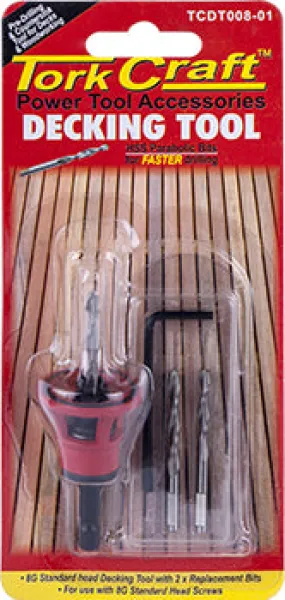 TORK CRAFT DECKING TOOL 8G STD HEAD PRE-DRILL & COUNTERSINK TCDT008-01