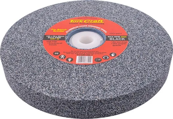 TORK CRAFT GRINDING WHEEL 150X20X32MM BLACK COARSE 36GR W/BUSHES FOR BENCH GRIN TCGR150-7