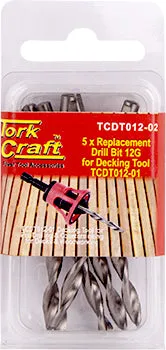 TORK CRAFT REPLACEMENT DRILL BITS 12G X 5PC FOR DECKING TOOL TCDT012-01 TCDT012-02