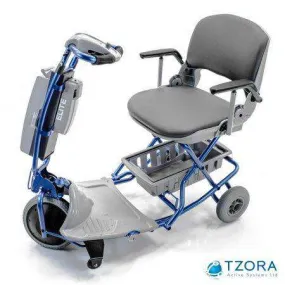 Tzora Elite Portable Compact Lightweight Folding Mobility Scooter Blue