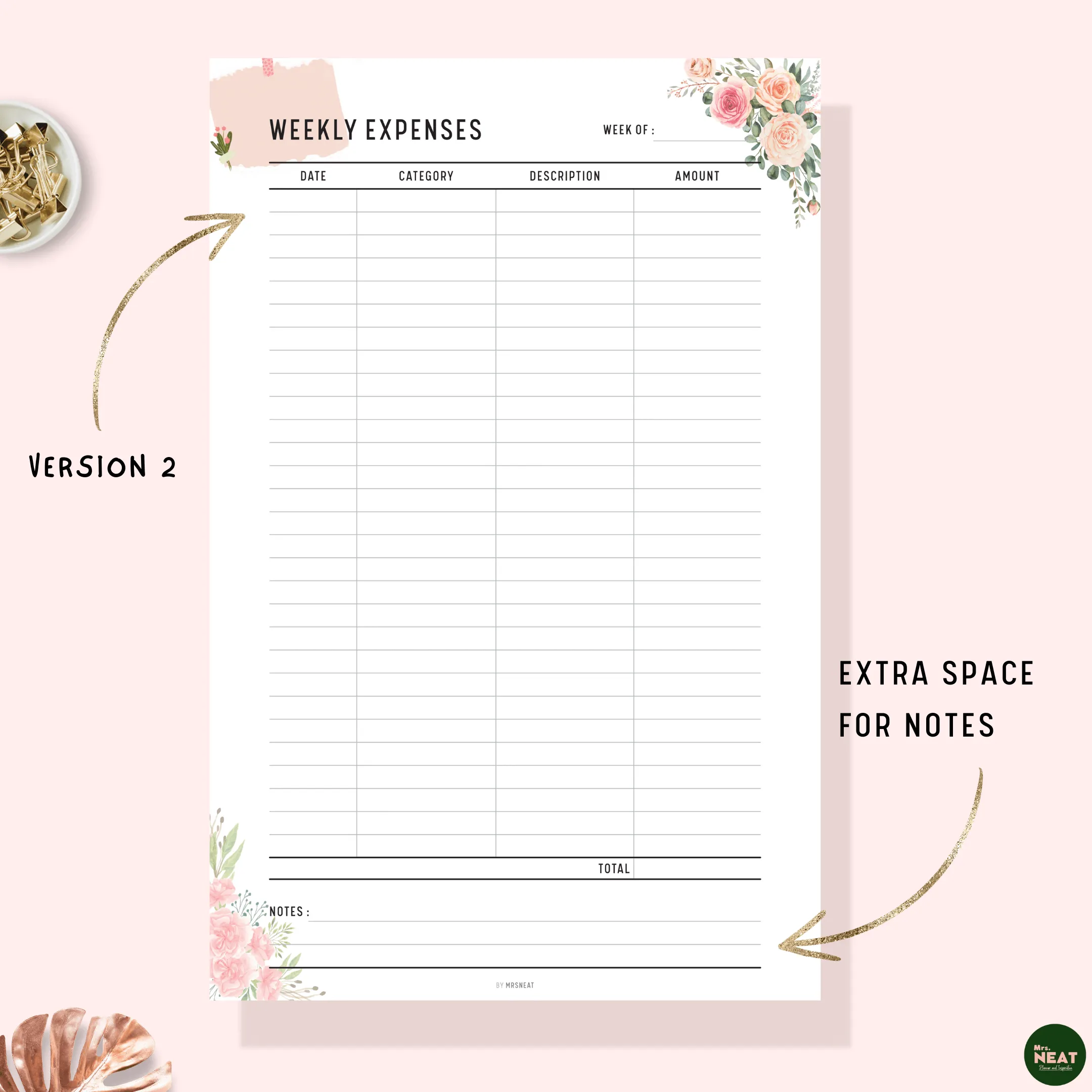 Weekly Spending Tracker Printable - M115/6