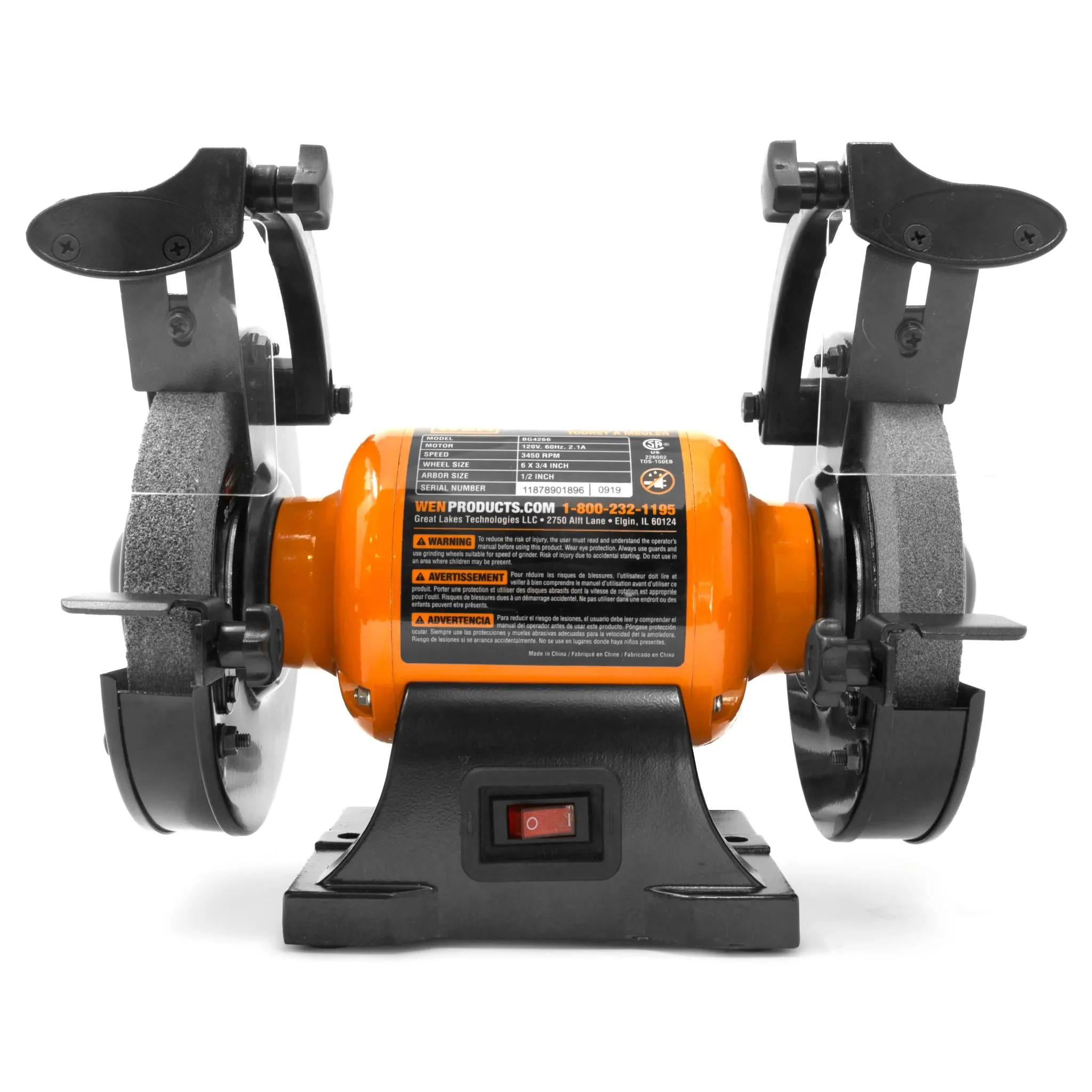 WEN BG4260 2.1-Amp 6-Inch Single Speed Bench Grinder