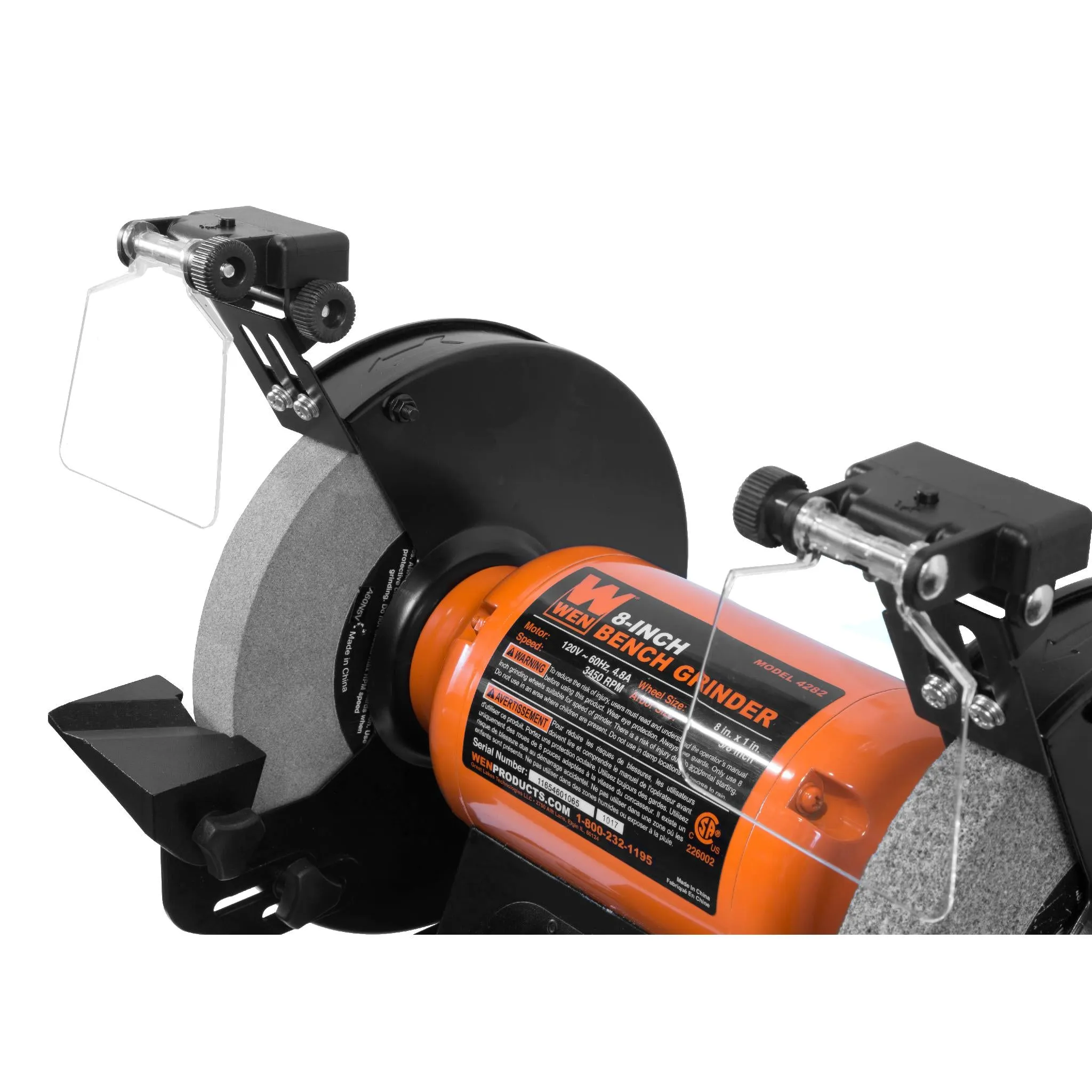 WEN BG4282 4.8-Amp 8-Inch Single Speed Bench Grinder with LED Work Lights