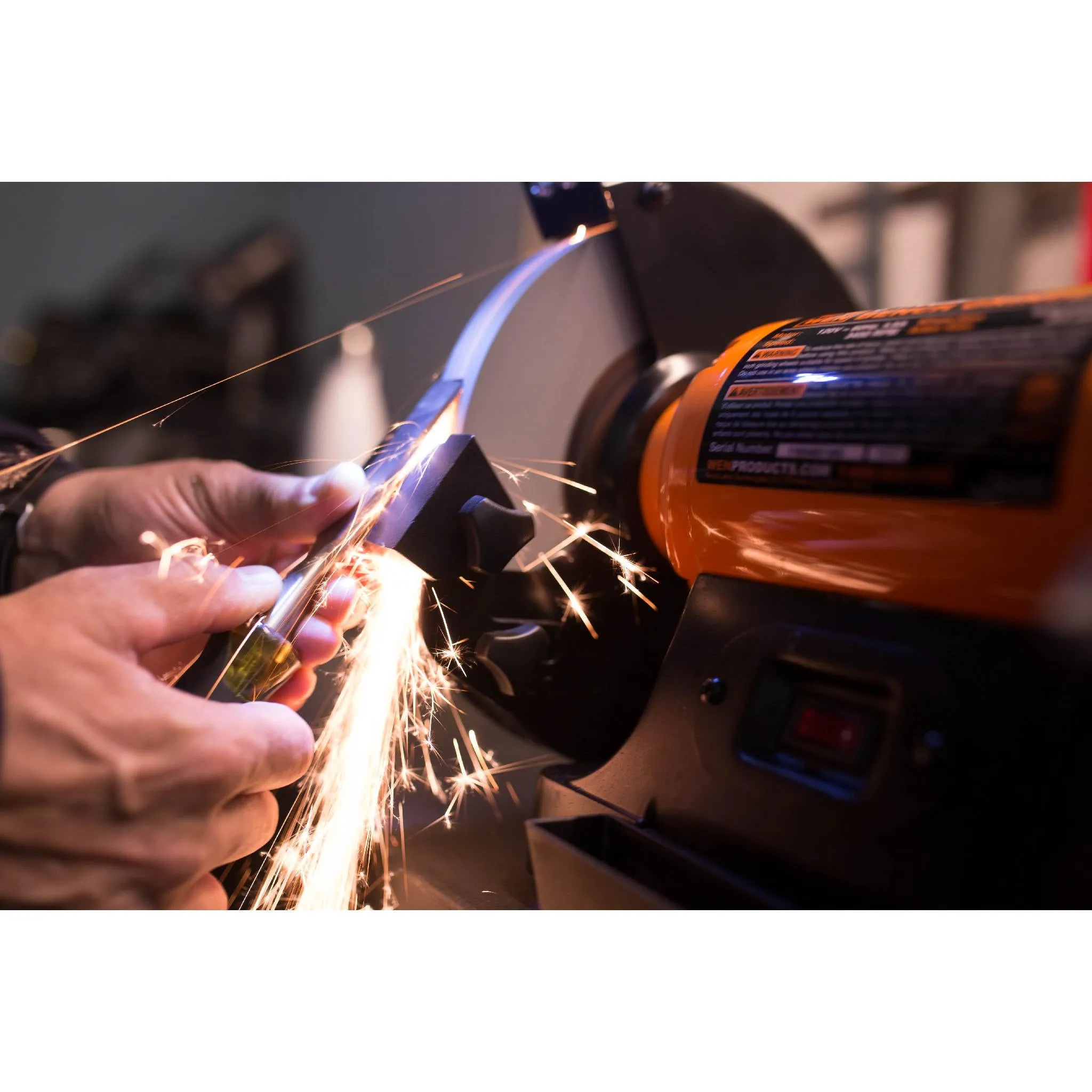 WEN BG4282 4.8-Amp 8-Inch Single Speed Bench Grinder with LED Work Lights