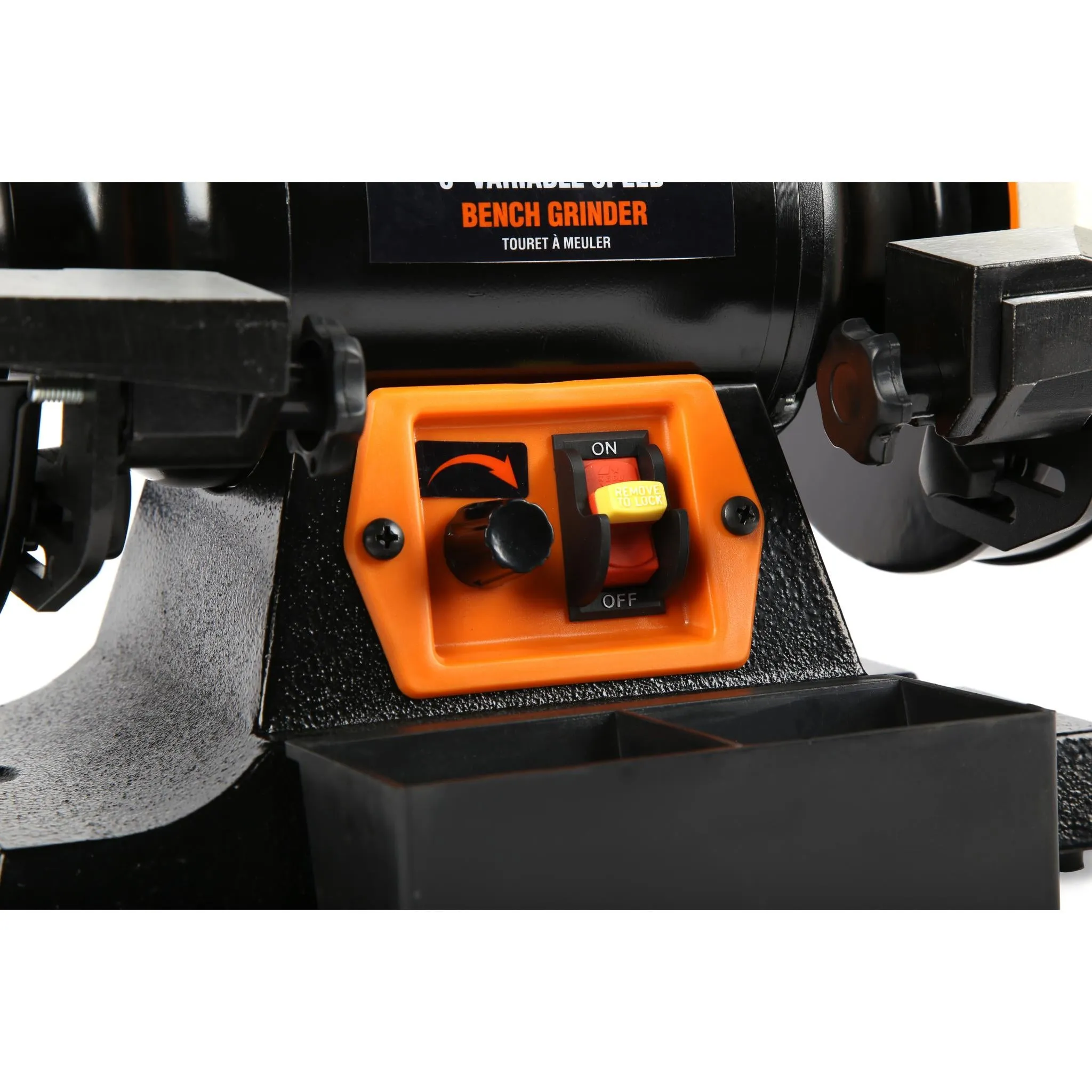 WEN BG625V 2.5-Amp 6-Inch Variable Speed Bench Grinder with Flexible Work Light