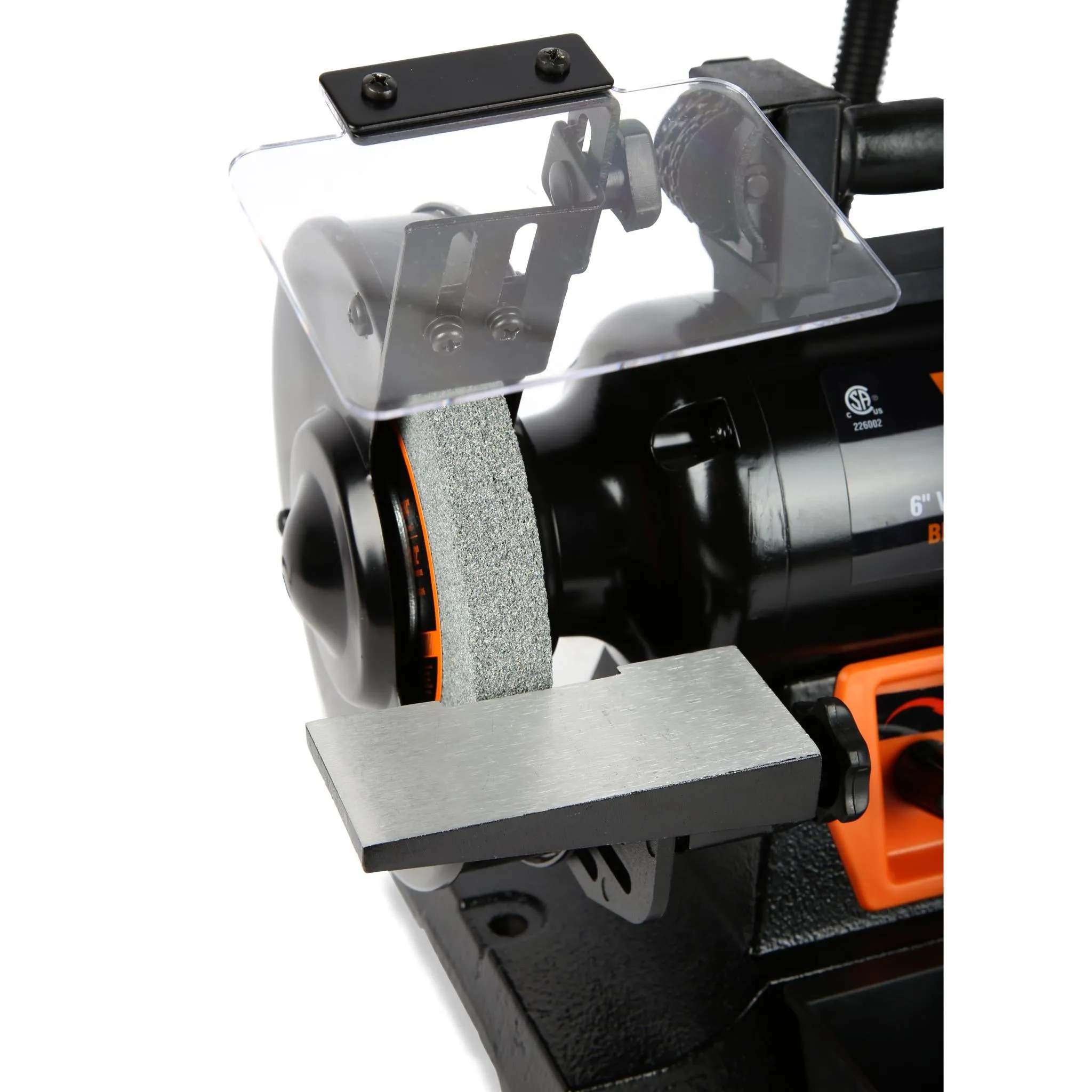 WEN BG625V 2.5-Amp 6-Inch Variable Speed Bench Grinder with Flexible Work Light