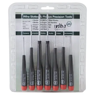 Wiha Tools 26190 7PC SCREWDRIVER SET W/3PHILLIPS &