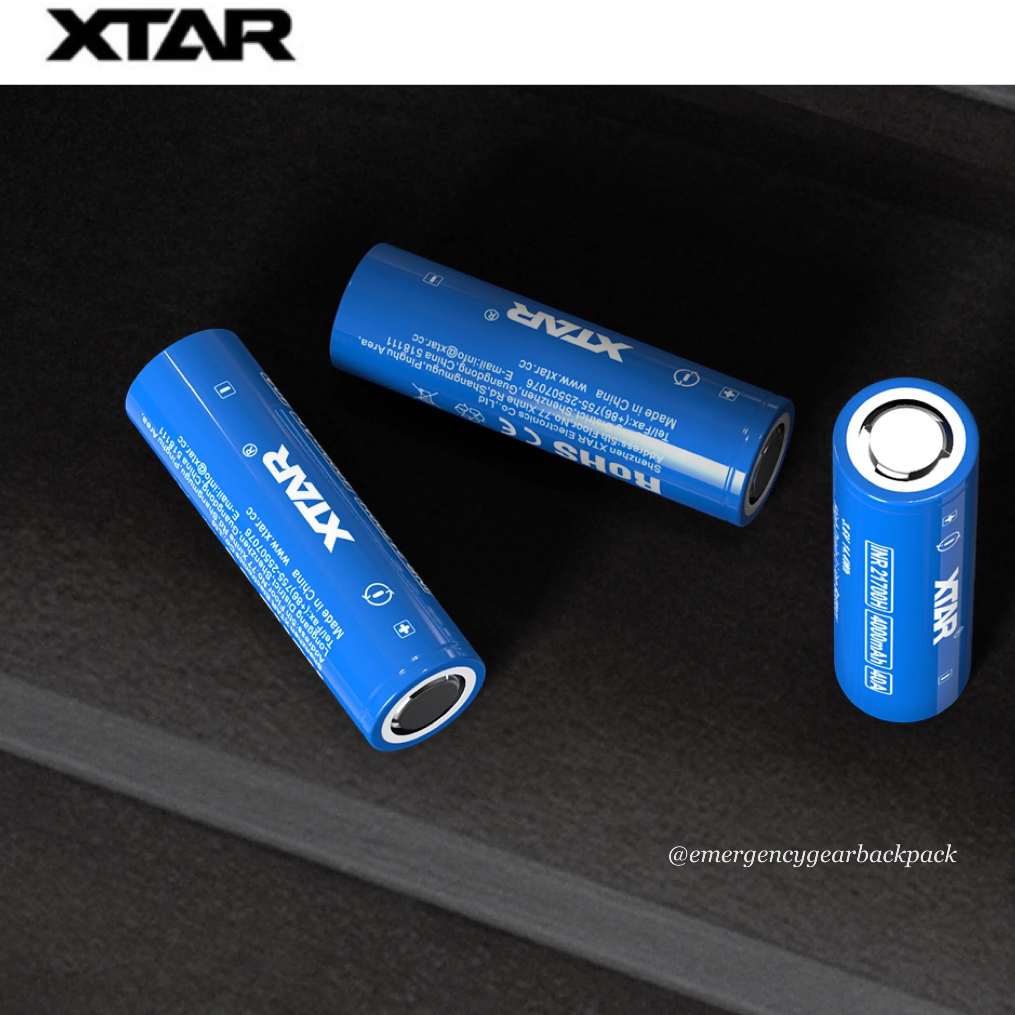 XTAR INR21700H 4000mAh 3.6V 40A  High-drain Li-ion Battery