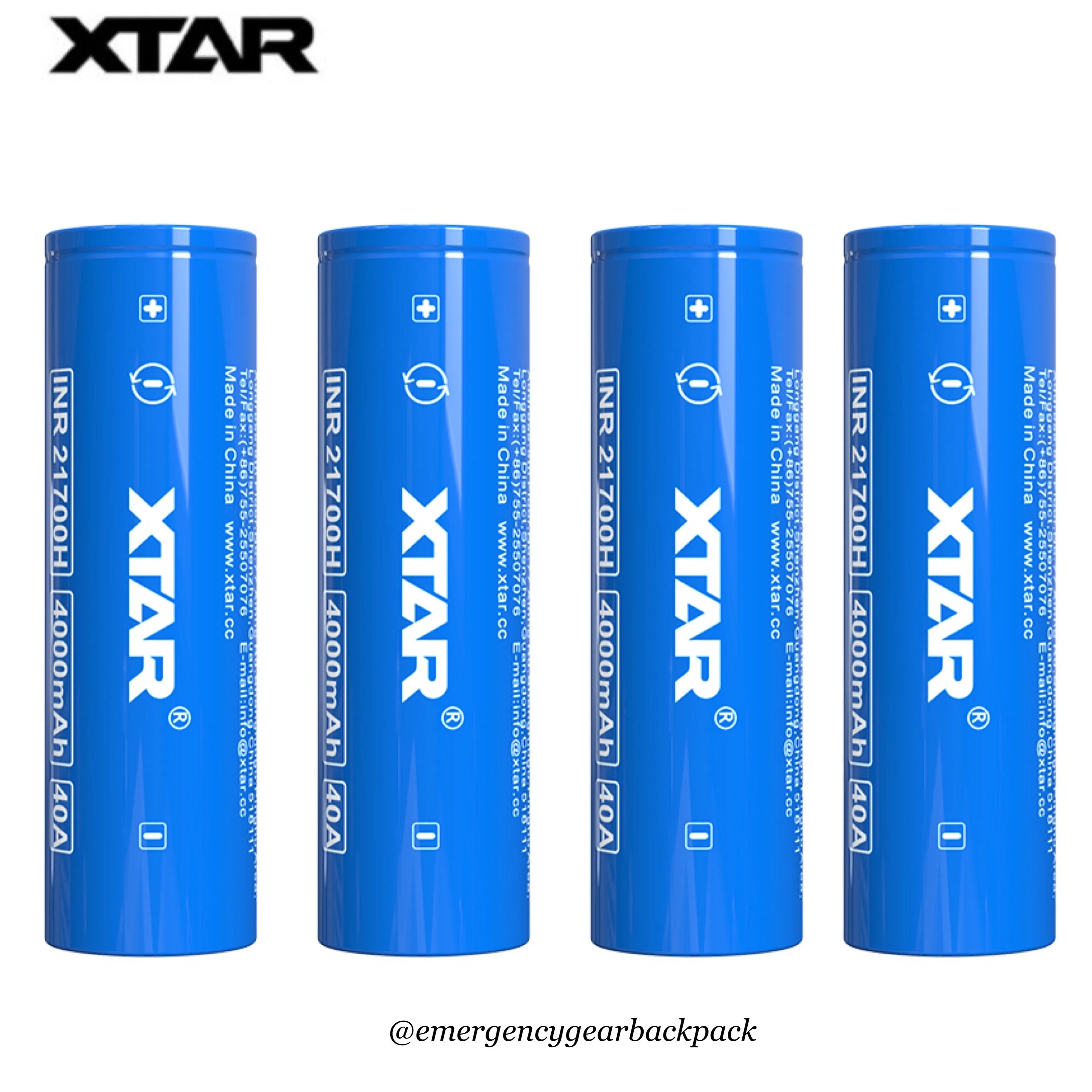 XTAR INR21700H 4000mAh 3.6V 40A  High-drain Li-ion Battery