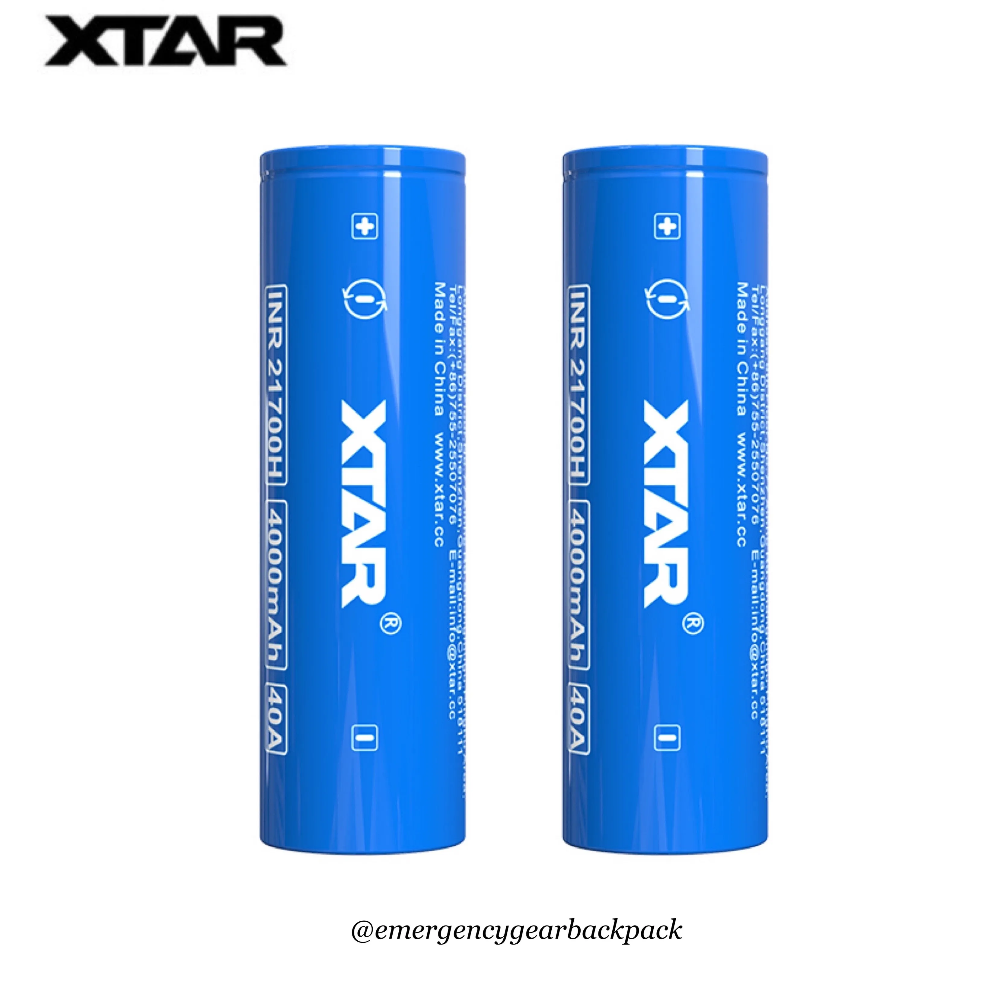 XTAR INR21700H 4000mAh 3.6V 40A  High-drain Li-ion Battery