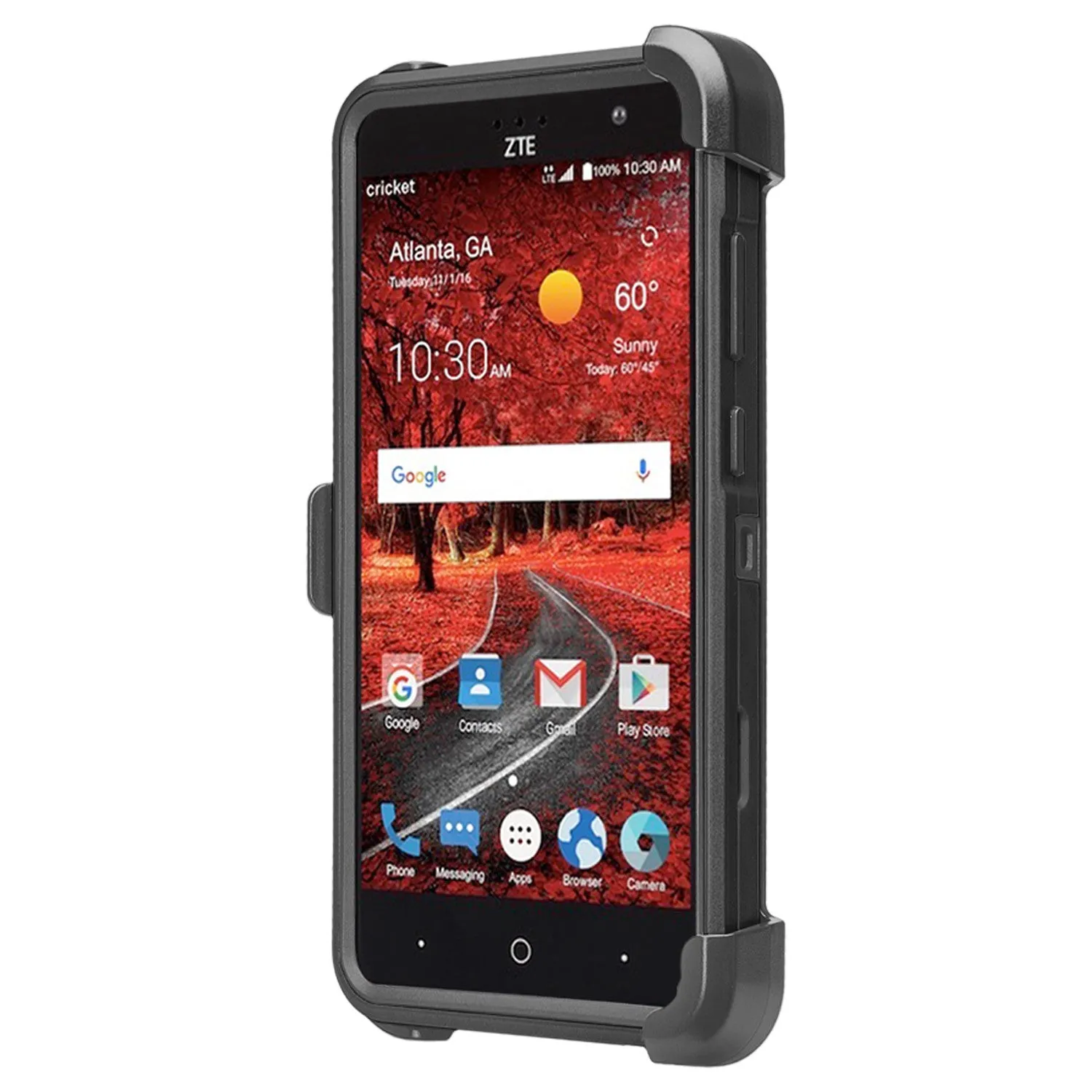 ZTE Blade Spark Z971, ZTE ZMAX One, ZTE Grand X4, X 4 Case, Rugged Hybrid [Belt Clip] Holster Cover [Kickstand] - Black