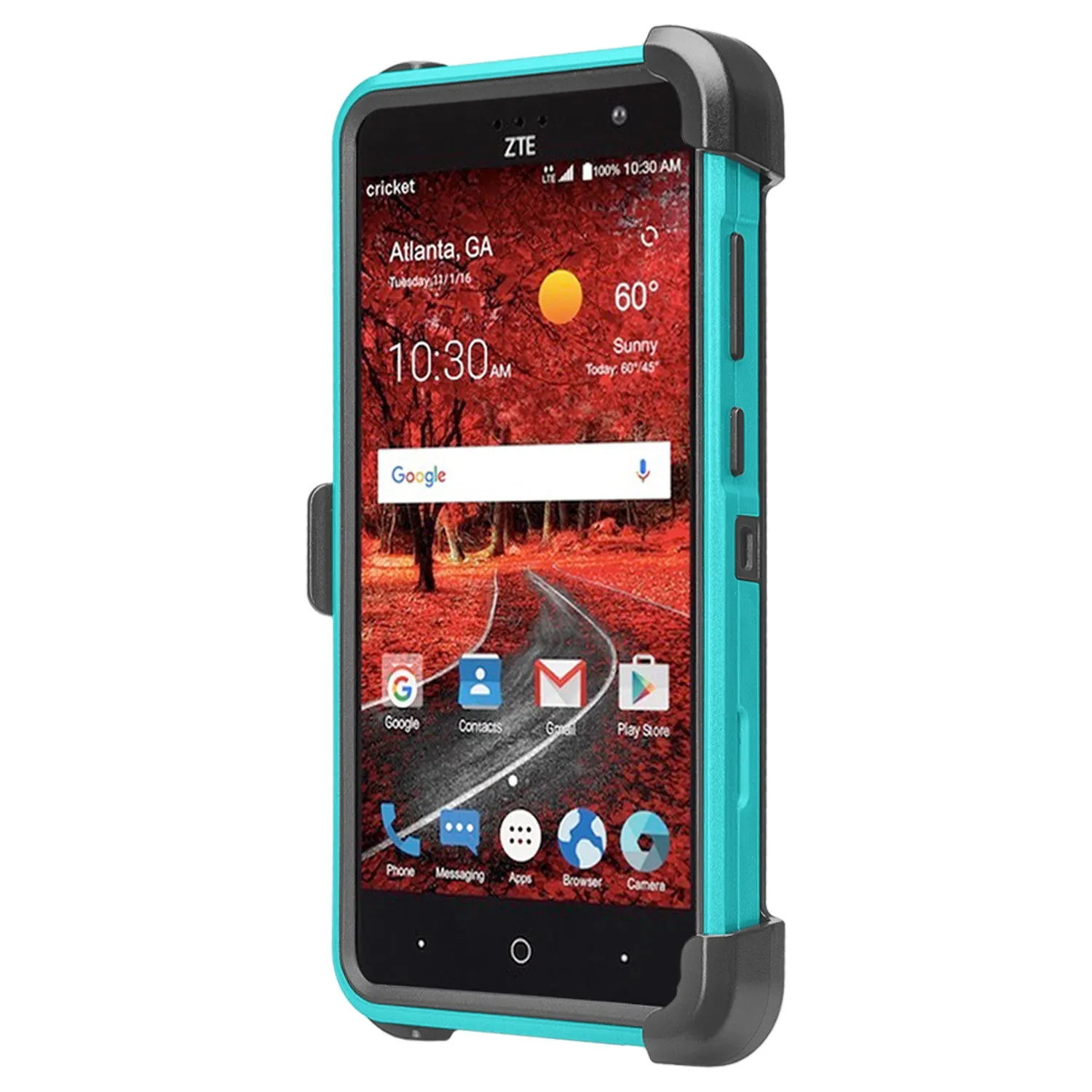 ZTE Blade Spark Z971, ZTE ZMAX One, ZTE Grand X4, X 4 Case, Rugged Hybrid [Belt Clip] Holster Cover [Kickstand] - Teal